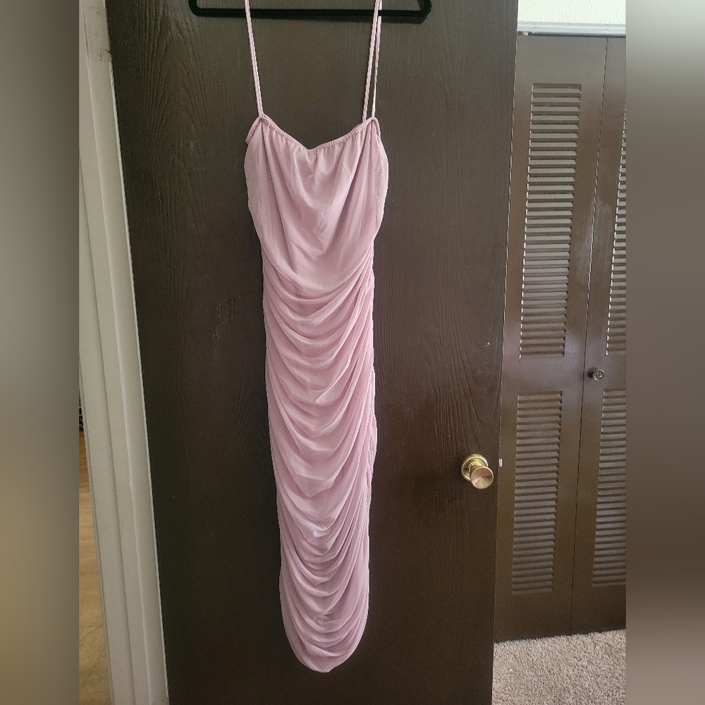 NWT Long Scrunched spaghetti strap dress